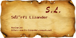 Sárfi Lizander névjegykártya